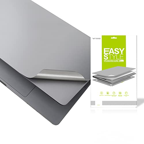 JRC- SILVER 4-in-1 Full Body MacBook Skin Protector Decals for Apple Macbook Pro 15 inch A1707 With Touch Bar(2016 &2017 version), 3M Decorative Sticker for Macbook Pro 15 with Touch ID