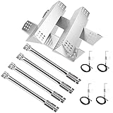 Hisencn Repair Kit for Master Forge 1010037, 1010048 Gas Grill Models, Stainless Steel Burners, Stainless Steel Heat Plates Replacement Parts, Grill Replacement Parts for Master Forge
