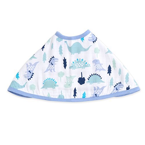aden + anais Essentials Burpy Bib, 100% Cotton Muslin, Soft Absorbent 4 Layers, Multi-Use Burp Cloth and Bib, 22.5" X 11", Single, Dinos