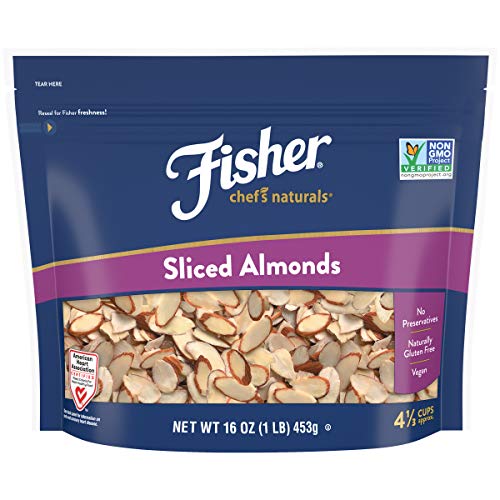 FISHER Chef's Naturals Sliced Almonds, 16 oz, Naturally Gluten Free, No Preservatives, Non-GMO
