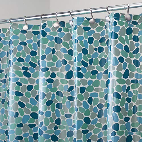 Book Cover mDesign Decorative Pebble Print - Waterproof, Heavy Duty PEVA Shower Curtain Liner, for Bathroom Showers, Stalls and Bathtubs - 72