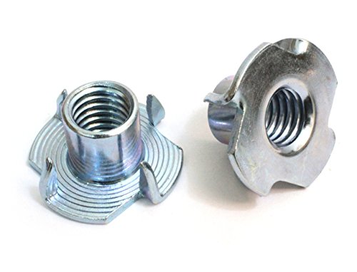 1/4"-20 T-Nuts | 100pc | by Bolt Dropper, Pronged Tee Nut. for Wood, Rock Climbing Holds, Cabinetry