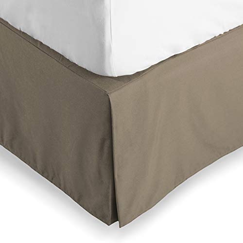 Bare Home Bed Skirt Double Brushed Premium Microfiber, 15-Inch Tailored Drop Pleated Dust Ruffle, 1800 Ultra-Soft, Shrink and Fade Resistant (Twin XL, Taupe)