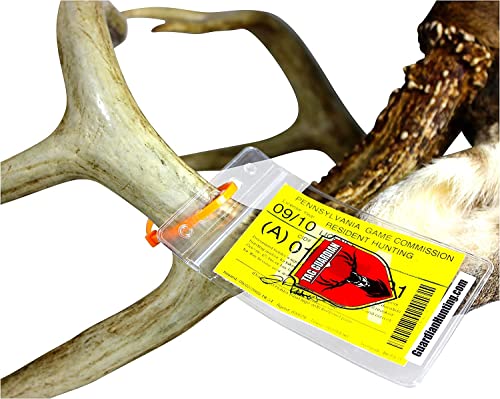Hunting License Holder and Tag Holder - Waterproof and Zip Ties Included for Securing, Great for Deer, Turkey, Elk (3 pack)