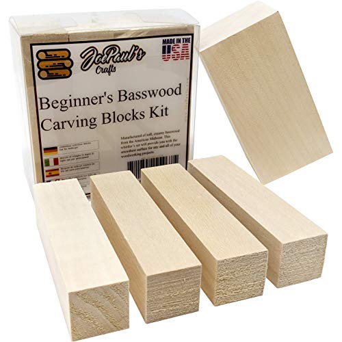Book Cover Basswood - Premium Wood Carving Kit - Best Value Real American Wood Blocks - Two Soft Wood Blank Sizes Included in This Whittling Kit Made in The USA