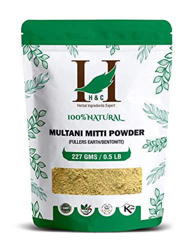100% Pure Fuller's Earth Clay (Multani Mitti) Bentonite Clay- 1/2 LB - 227 gms - 8 oz