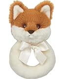 Bearington Baby Lil’ Fritz, 5.5 Inch Fox Plush Stuffed Animal Ring Rattle, Woodland Nursery Décor