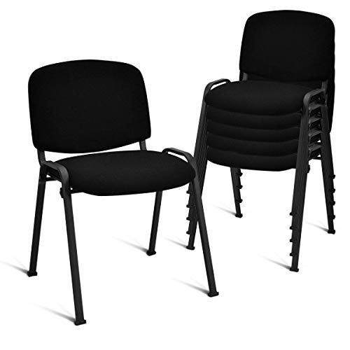 Book Cover Giantex Set of 5 Conference Chair Elegant Design Stackable Office Waiting Room Guest Reception (31.5 H)