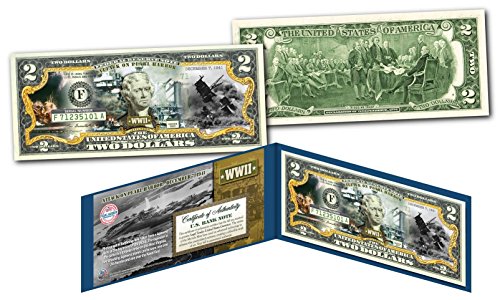 PEARL HARBOR World War II Genuine Legal Tender U.S. $2 Bill - WWII Dec 7th 1941
