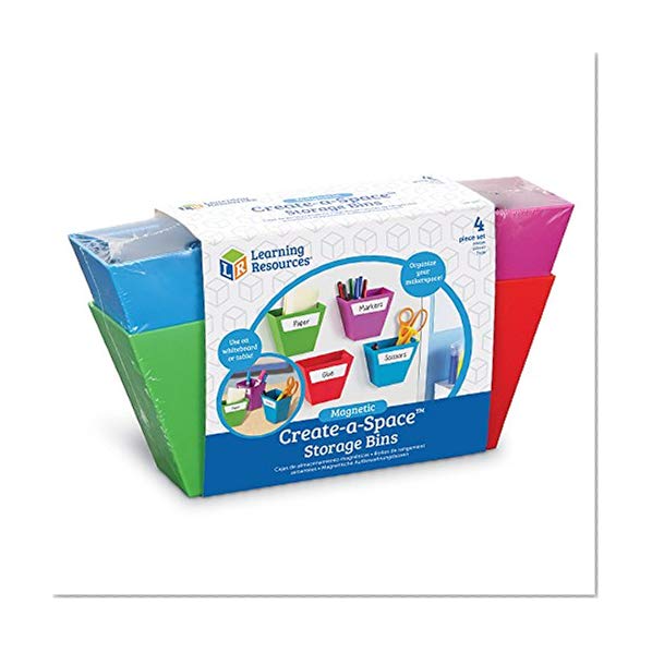 Learning Resources Create-a-Space Magnetic Storage Boxes, Bright Colors