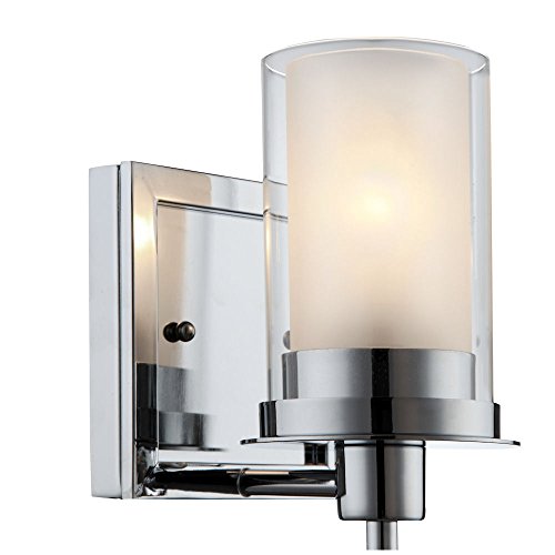 Book Cover Designers Impressions Juno Polished Chrome 1 Light Wall Sconce/Bathroom Fixture with Clear and Frosted Glass: 73465