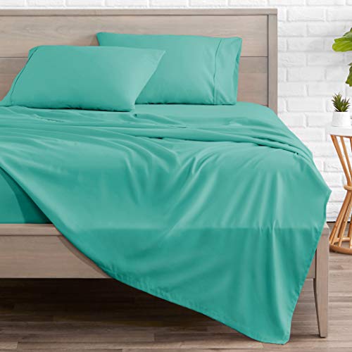 Book Cover Bare Home Queen Sheet Set - 1800 Ultra-Soft Microfiber Bed Sheets - Double Brushed Breathable Bedding - Hypoallergenic â€“ Wrinkle Resistant - Deep Pocket (Queen, Turquoise)