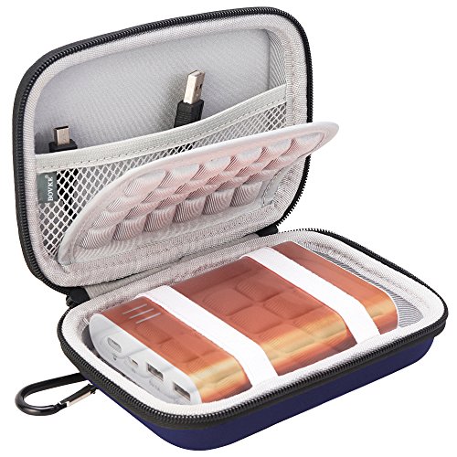 BOVKE EVA Shockproof Travel Carrying Storage Case Bag for Jackery Giant+ 12000 mAh 10200mAh, RAVPower 16750mAh/13000mAh, Anker PowerCore 10400 Portable Charger Power Bank External Battery,Blue