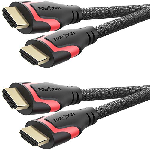 Book Cover HDMI Cable - 1FT (2 Pack), FosPower 4K Latest Standard 2.0 HDMI Ready [UL Listed][Nylon Braided Cord] - Ultra High Speed 18Gbps - Supports 4K 2160p UHD 3D HDR 1080p (24K Gold Plated Connector)