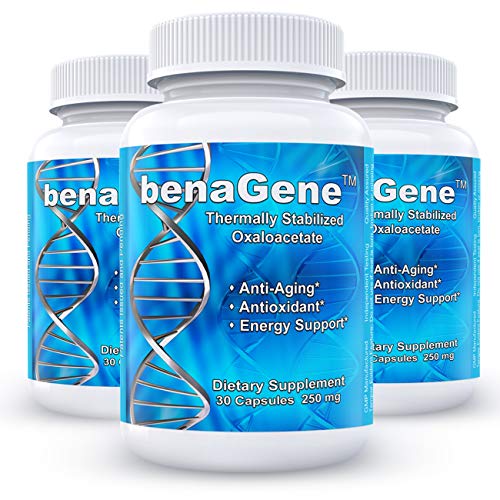 benaGene 3 Bottle Bundle - Thermally Stabilized Oxaloacetate Anti-Aging Supplement