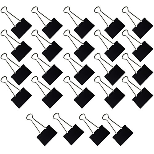 Book Cover Clipco Binder Clips Extra Large 2-Inch Black (24-Pack)