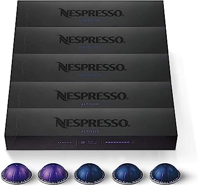 Book Cover Nespresso Capsules VertuoLine, Espresso Variety Pack, Medium and Dark Roast Espresso Coffee, 50 Count Coffee Pods, Brews 1.35 Ounce (VERTUO LINE ONLY)