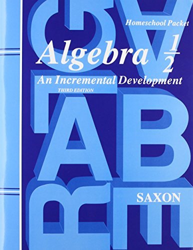 Book Cover Algebra 1/2: An Incremental Development (Third Edition) (Homeschool Packet) - Tests and Answers by John Saxon (2002-11-09)