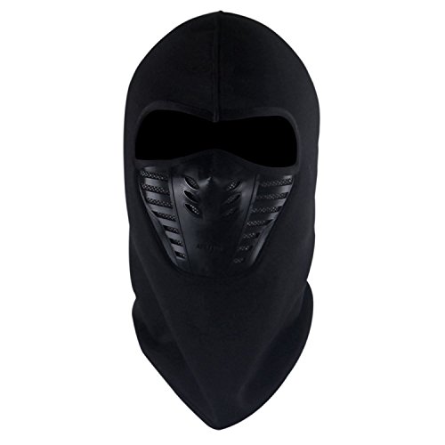 Tagvo Cagoule - Masque Visage Multifonction avec maille filet respirant en silicone Panel nuque en polaire coupe-vent,Casque hiver Chapeau pour adulte Femmes hommes Taille universelle Sports Balaclava