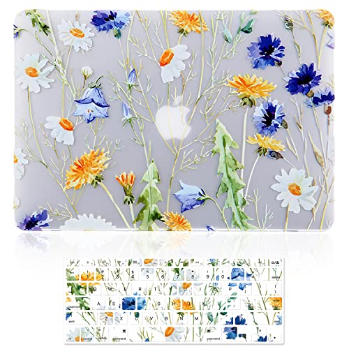 iDonzon MacBook Air 13 inch Case (A1466/A1369, 2010-2017 Release), 3D Effect Matte Clear See Through Hard Cover Only Compatible Older Version Mac Air 13.3 inch - Floral Pattern