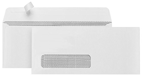500 No. 10 Self Seal Single Window Security Envelopes -Designed for QuickBooks Invoices and Business Statements - Computer Printed Checks with Strong Peel and Seal Flap - Number 10 Size 4 1/8 X 9 1/2