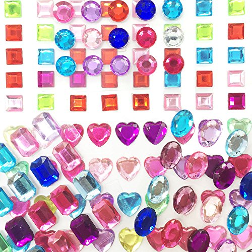 ZEAVOLA Self-Adhesive Multicolor Flatback Rhinestone Sticker Bling Craft Jewels Crystal Gem Stickers,Assorted Size (250 Assorted Pieces)
