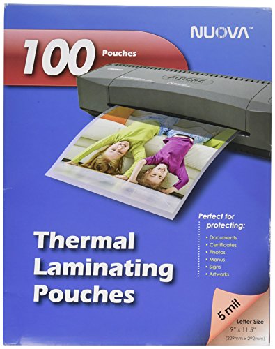 Nuova 100-Pack, 5 Mil Thermal Laminating Pouches 9 x 11.5 Inches, Letter Size, LP105H