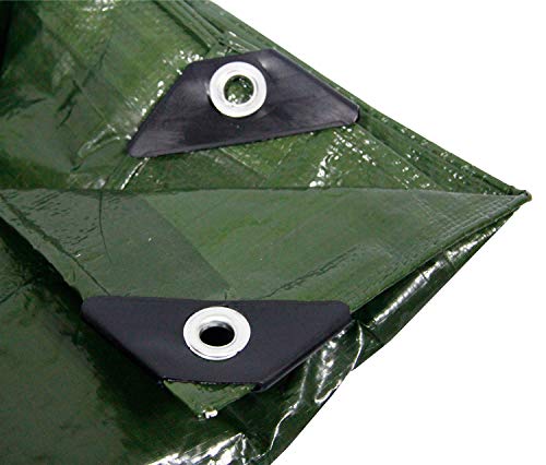 Hanjet Waterproof Fabric Tarpaulin 15 x 20 5 Mil Thick PETarp Army Green Camping Outdoor Garden Wooden Cover Tarpaulin Tearresistant