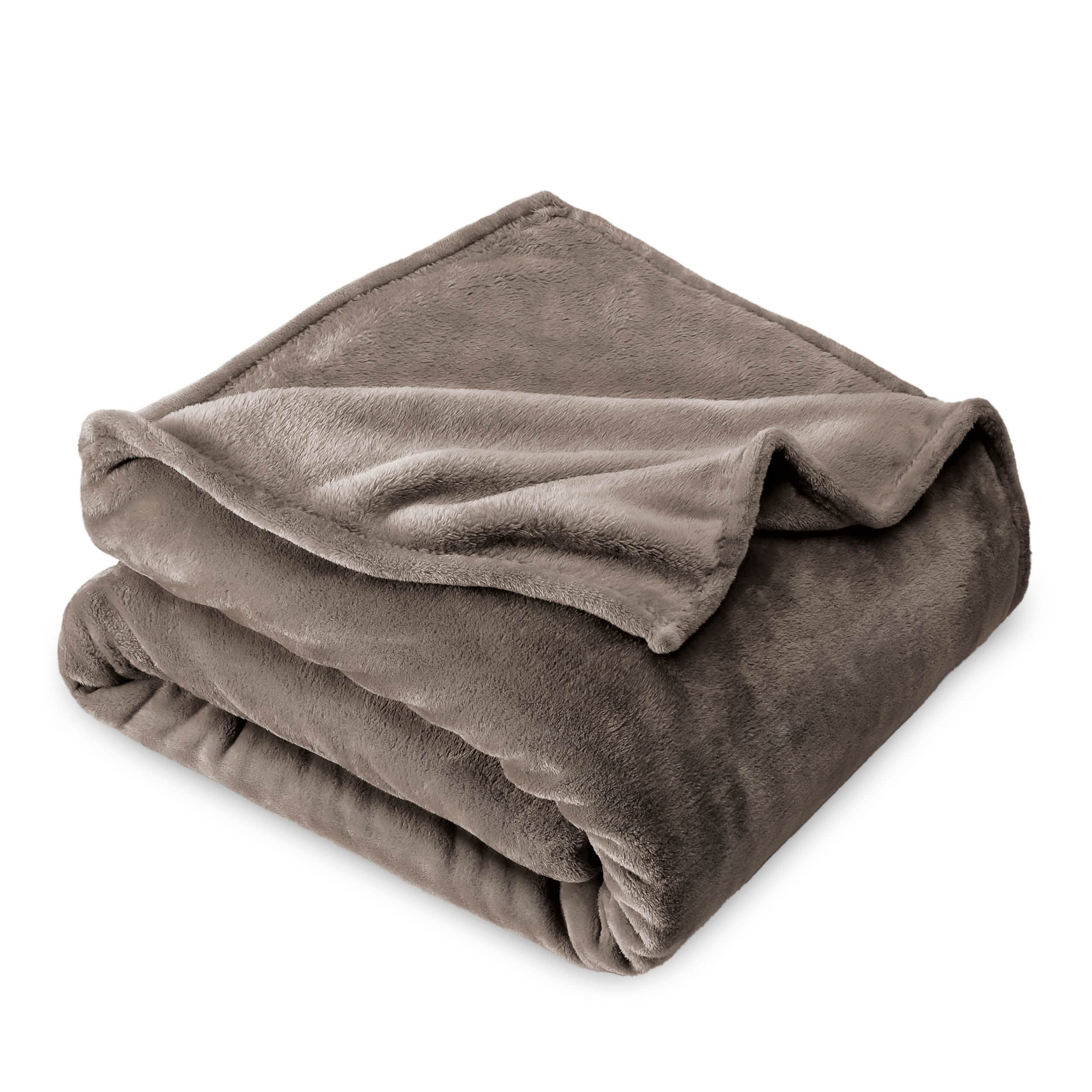 Book Cover Bare Home Fleece Blanket - Twin/Twin Extra Long Blanket - Taupe - Lightweight Blanket for Bed, Sofa, Couch, Camping, and Travel - Microplush - Ultra Soft Warm Blanket (Twin/Twin XL, Taupe) Twin/Twin XL 18 - Taupe