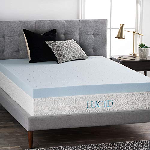 LUCID 4 Inch Gel Memory Foam Mattress Topper Only-Ventilated Design-Ultra Plush-California King