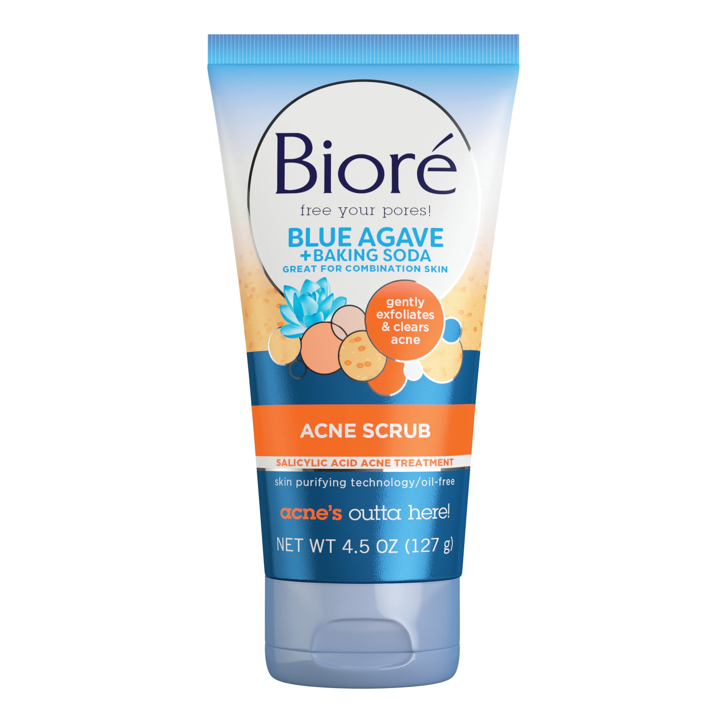 Bioré Baking Soda Acne Face Scrub, with 2% Salicylic Acid helps to Prevent Breakouts for Oil-free Purification of Combination Skin, 4.5 Ounce (HSA/FSA Approved)
