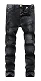 Boy's Skinny Fit Ripped Destroyed Distressed Stretch Slim Jeans Pants