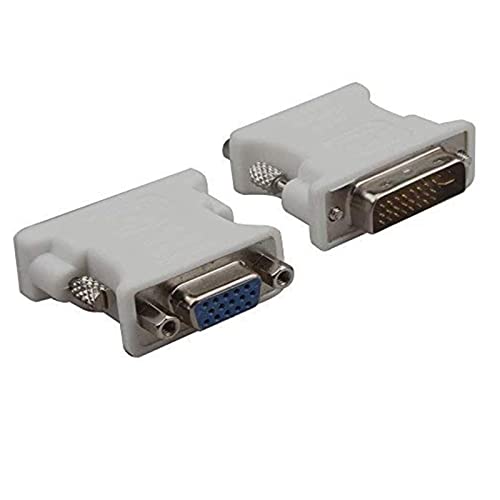 LINESO 2Pack DVI-I (24+5) Male to VGA Female Adapter (HDD15Pin,RGB15Pin) White