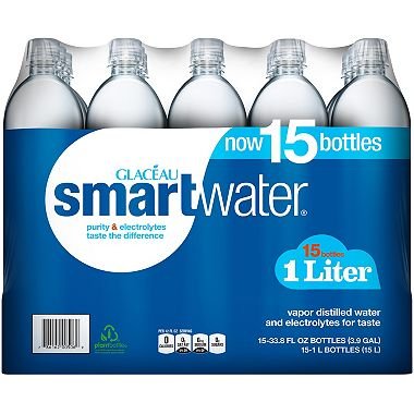 Book Cover Glaceau SmartWater Water (1 L bottles, 15 pk.)