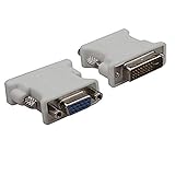 LINESO 2Pack DVI-I (24+5) Male to VGA Female Adapter (HDD15Pin,RGB15Pin) White