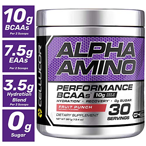 Book Cover Cellucor Alpha Amino EAA & BCAA Recovery Powder, Essential & Branched Chain Amino Acids Supplement, Fruit Punch, 30 Servings