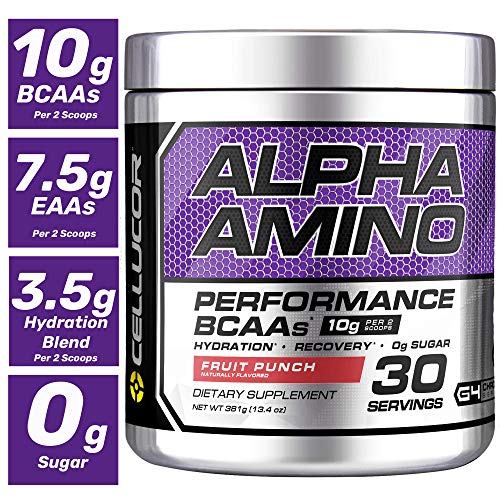 Cellucor Alpha Amino EAA & BCAA Recovery Powder, Essential & Branched Chain Amino Acids Supplement, Fruit Punch, 30 Servings
