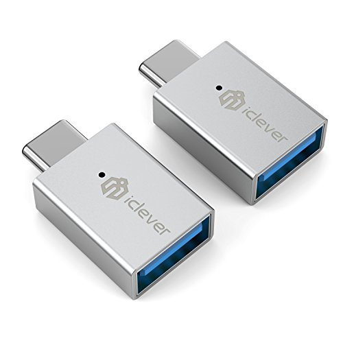 Book Cover [2 Pack] iClever IT01 Type-C to USB 3.0 AF Adapter for MacBook Pro, MacBook Air, The Lumia 950, Lumia 950 XL, OnePlus 2, Nokia N1, Lenovo Zuk Z1, Nexus 5X, Nexus 6P, Grey