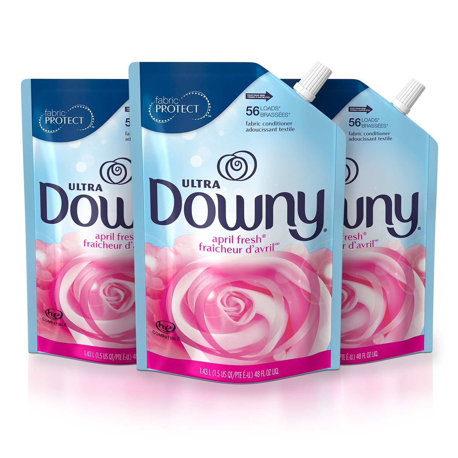 Book Cover Downy Ultra Laundry Fabric Softener Liquid, April Fresh Scent, 168 Total Loads (Pack of 3) 48 Fl Oz (Pack of 3) Liquid Laundry Fabric Softener, 168 Loads