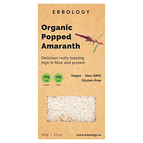 Organic Puffed Amaranth 3.5 oz - Rich in Protein, Fiber and Minerals - Gluten-free