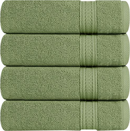 Book Cover Utopia Towels 700 GSM Cotton 27-Inch-by-54-Inch  Hand Towel Set, Set of 4, Sage Green