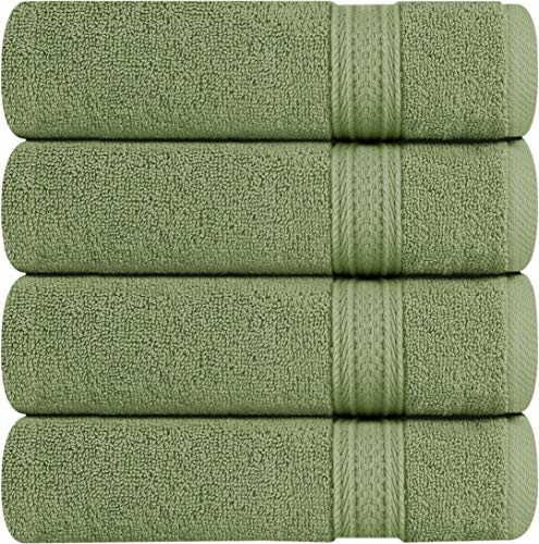 Utopia Towels Premium Sage Green Hand Towels - 100% Combed Ring Spun Cotton, Highly Absorbent, 700 GSM Exrta Large Thick Hand Towels 16 x 28 inches, Hotel & Spa Quality Hand Towels (4-Pack)