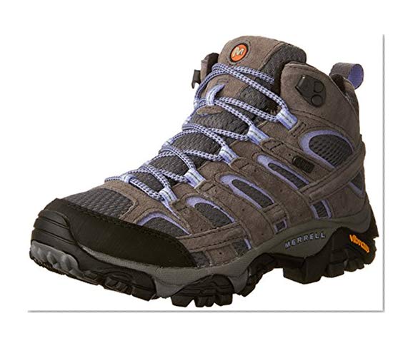 Merrell Women's Moab 2 Mid Waterproof Hiking Shoe, Grey/Periwinkle, 8.5 B(M) US