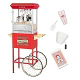 Great Northern Popcorn Company 5995 10 oz. Perfect Popper Popcorn Machine with Cart - Red (5995 GNP Red 10oz. Full)