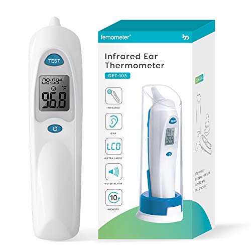 Book Cover Thermometer for Fever, Digital Medical Oral Underarm Rectal Temperature Thermometer for Adults and Kids, Fast and Accurate, C/F Switchable by Femometer