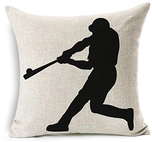 Baseball Club Community Team Athlete Lovers Gift Cotton Linen Throw Pillow Case Cushion Cover Home Sofa balcony Decorative 18'' X 18 '' (5)