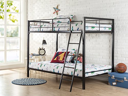 Zinus Patti Easy Assembly Quick Lock Twin over Twin Metal Bunk Bed / Quick to Assemble in Under an Hour