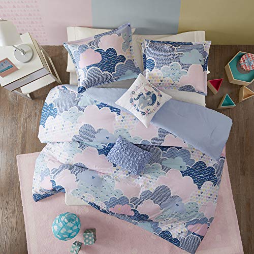 Urban Habitat Kids Comforter Vibrant Fun and Playful Unicorn Print Down Alternative All Season Children Bedding-Set, Girls Bedroom DÃ©cor, Full/Queen, Blue 5 Piece