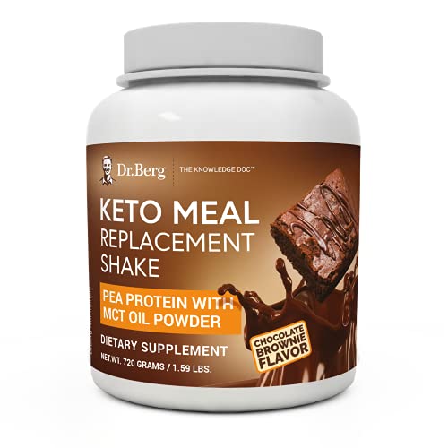 Book Cover Dr. Berg's Keto Meal Replacement Shake for Weight Loss - Organic Plant-Based Protein Powder Shakes w/ MCTs & BCAAs - Vegan Protein Shakes - Zero Sugar, Creamy Chocolate Brownie Flavor - 1.55 lbs.