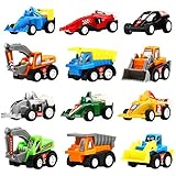 Yeonha Toys Pull Back Vehicles, 12 Pack Mini Assorted Construction Vehicles & Race Car Toy, Vehicles Truck Mini Car Toy for Kids Toddlers Boys Child, Pull Back & Go Car Toy Play Set